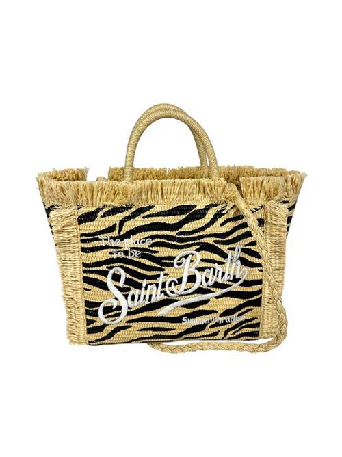 borsa donna colette in paglia fantasia zebrata beige e nero MC2 Saint Barth | COLETTE-STRAW ZEBRA0010